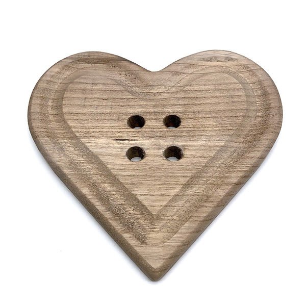 Bottone cuore legno I Nastri di Mirta - Linea Merceria Creativa