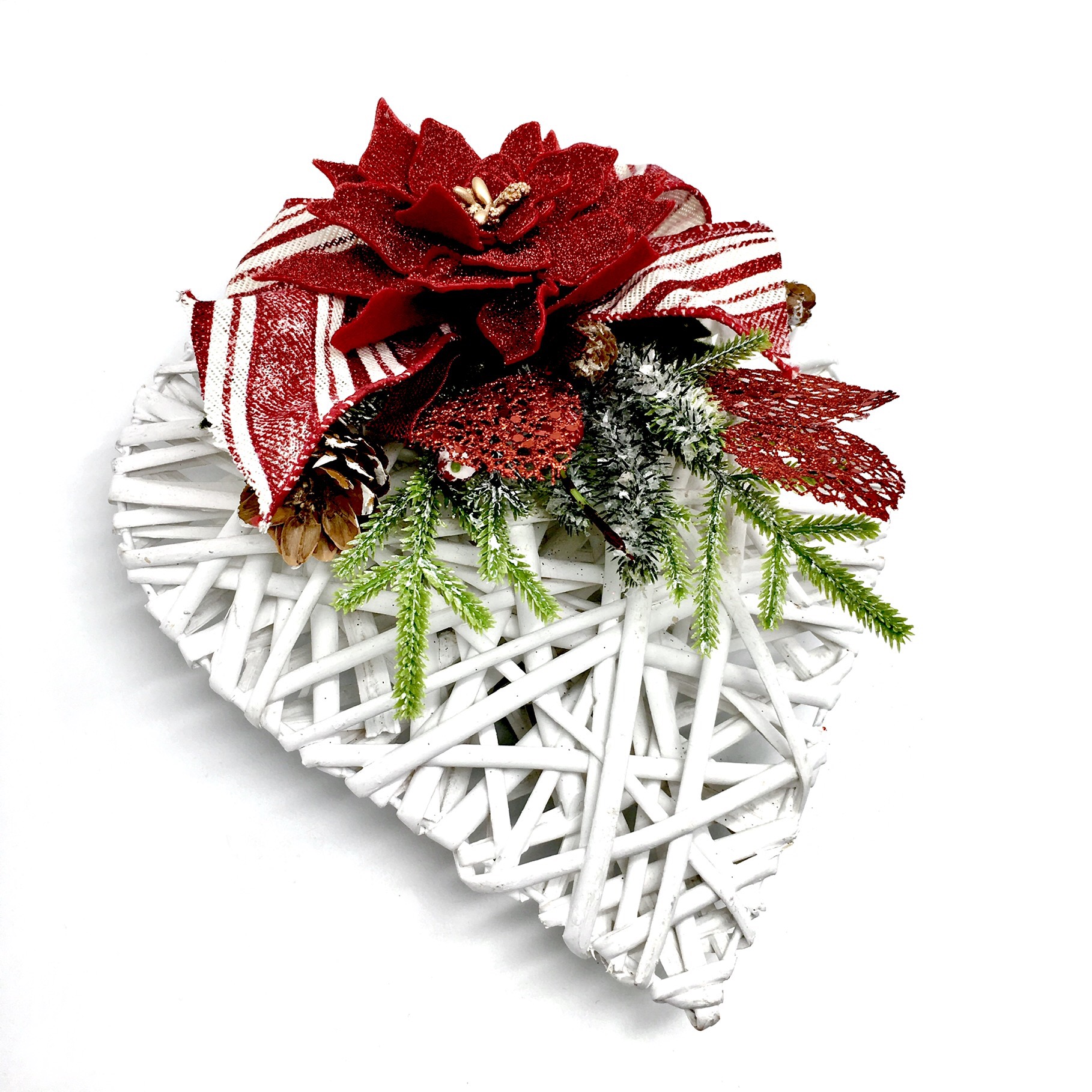 Stella Di Natale In Pannolenci.Cuore Decorato Con Stella Di Natale Linea Merceria Creativa Merceria Vendita Online