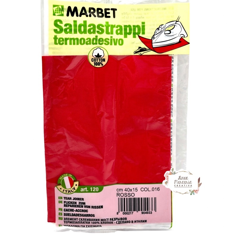 40 X 15 Marbet Saldastrappo termoadesivi rosso cm 